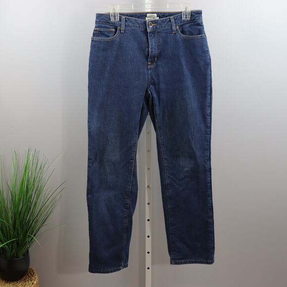 L.L. Bean Women’s Flannel Lined Jeans Size 12 Classic Fit - Picture 1 of 3
